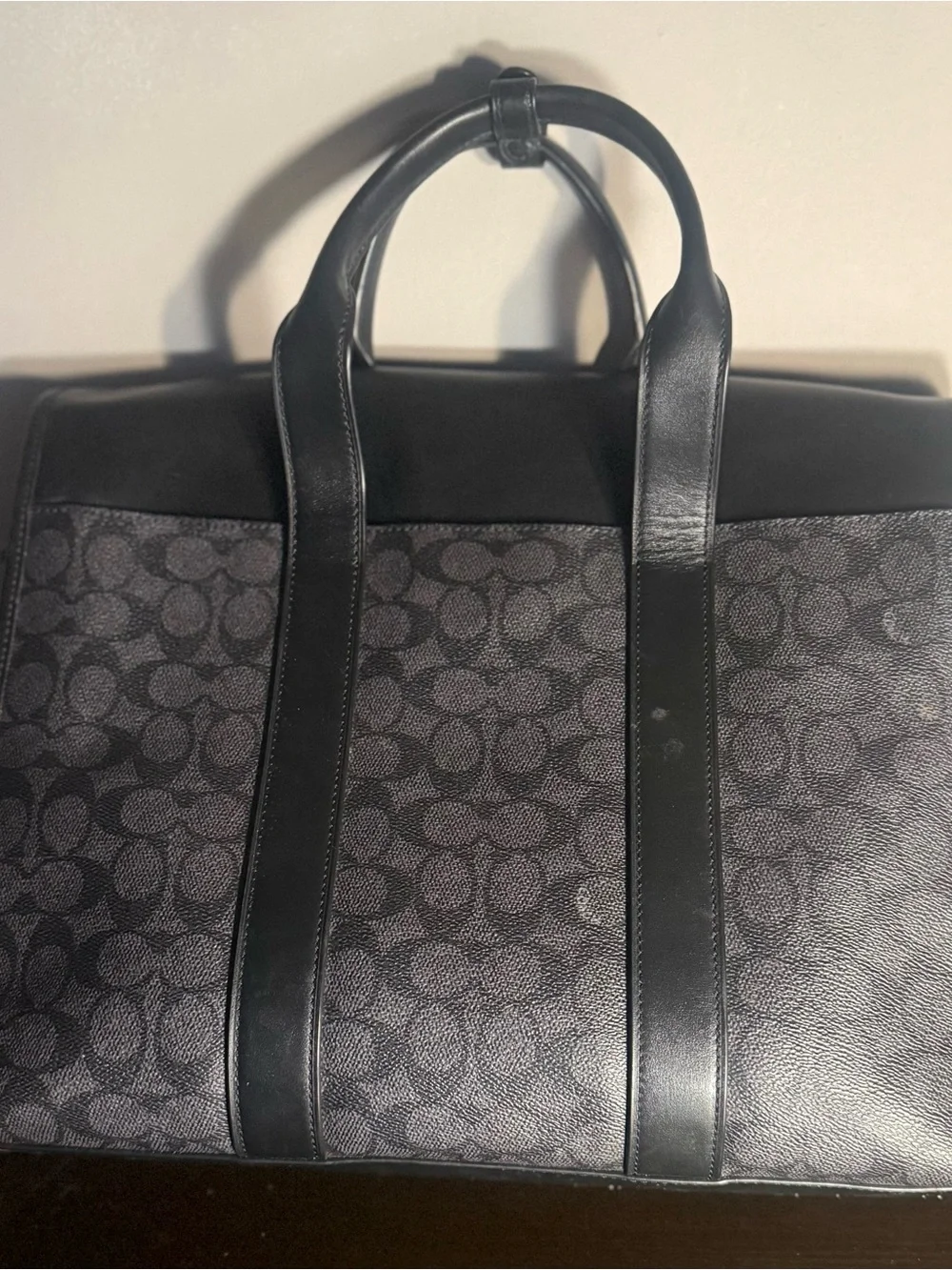 Coach Gotham black Signature Canvas & Leather Briefcase with Shoulder Strap